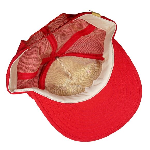 Vintage 1980s Shebester Oil AJD Trucker Hat Red White Snapback USA - Picture 6 of 8